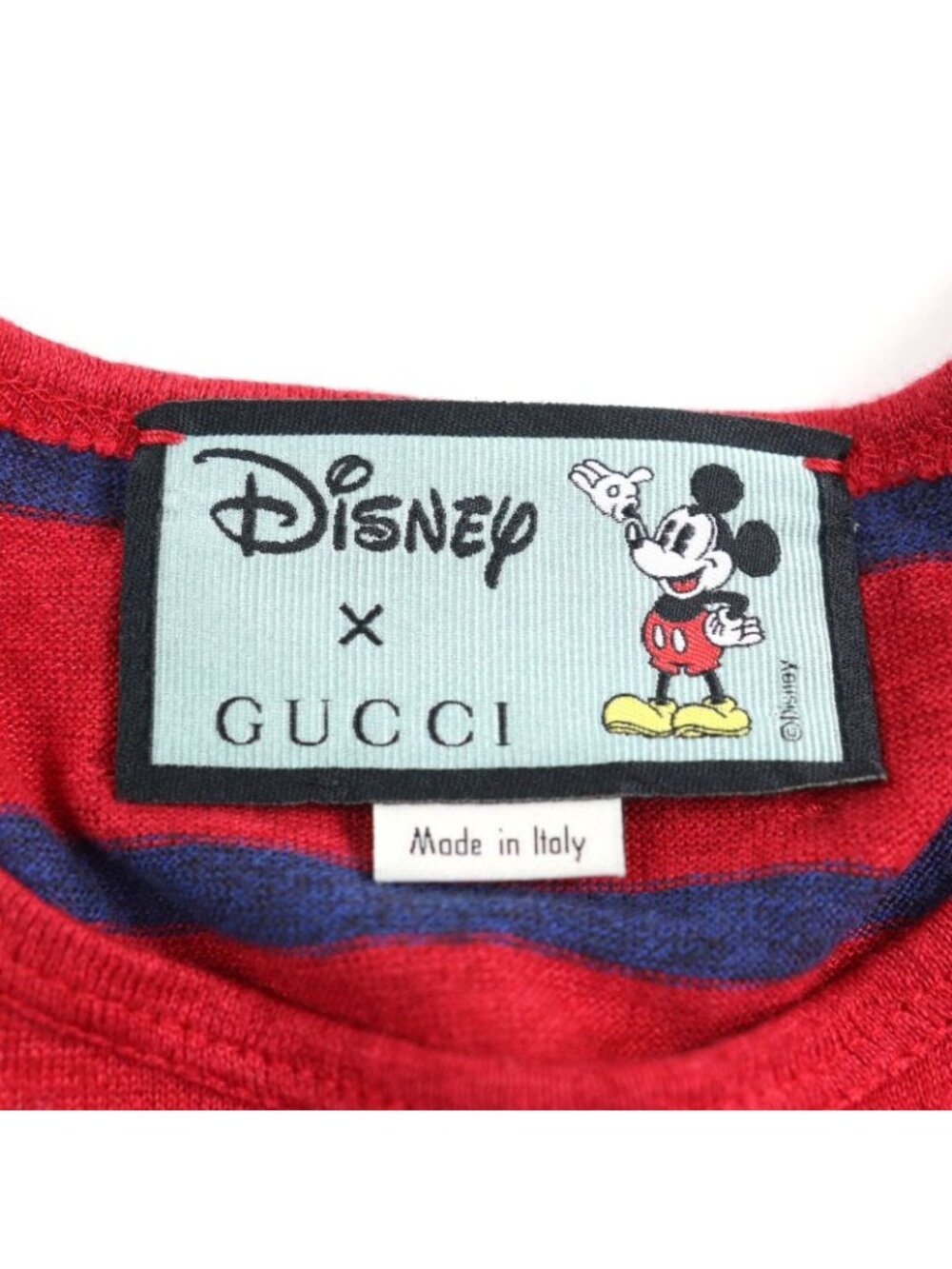 Gucci Disney 70% Linen With Mickey Patch Logo Tag Crew - Picture 7 of 11